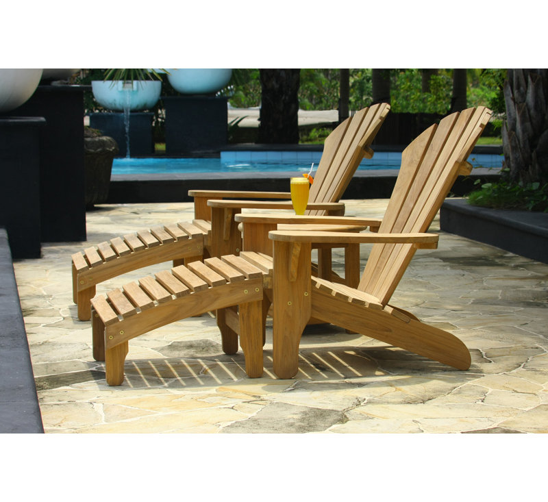 Douglas Nance Atlantic Teak Adirondack Chair with Ottoman & Reviews